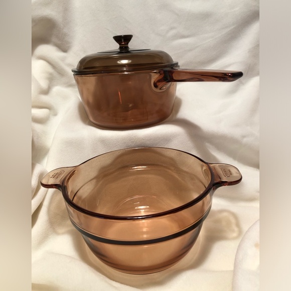 10209 Amber Vision Pyrex Corning Ware 1.5L Quart Sauce Pan Double Boiler w/ Lid - Picture 6 of 16
